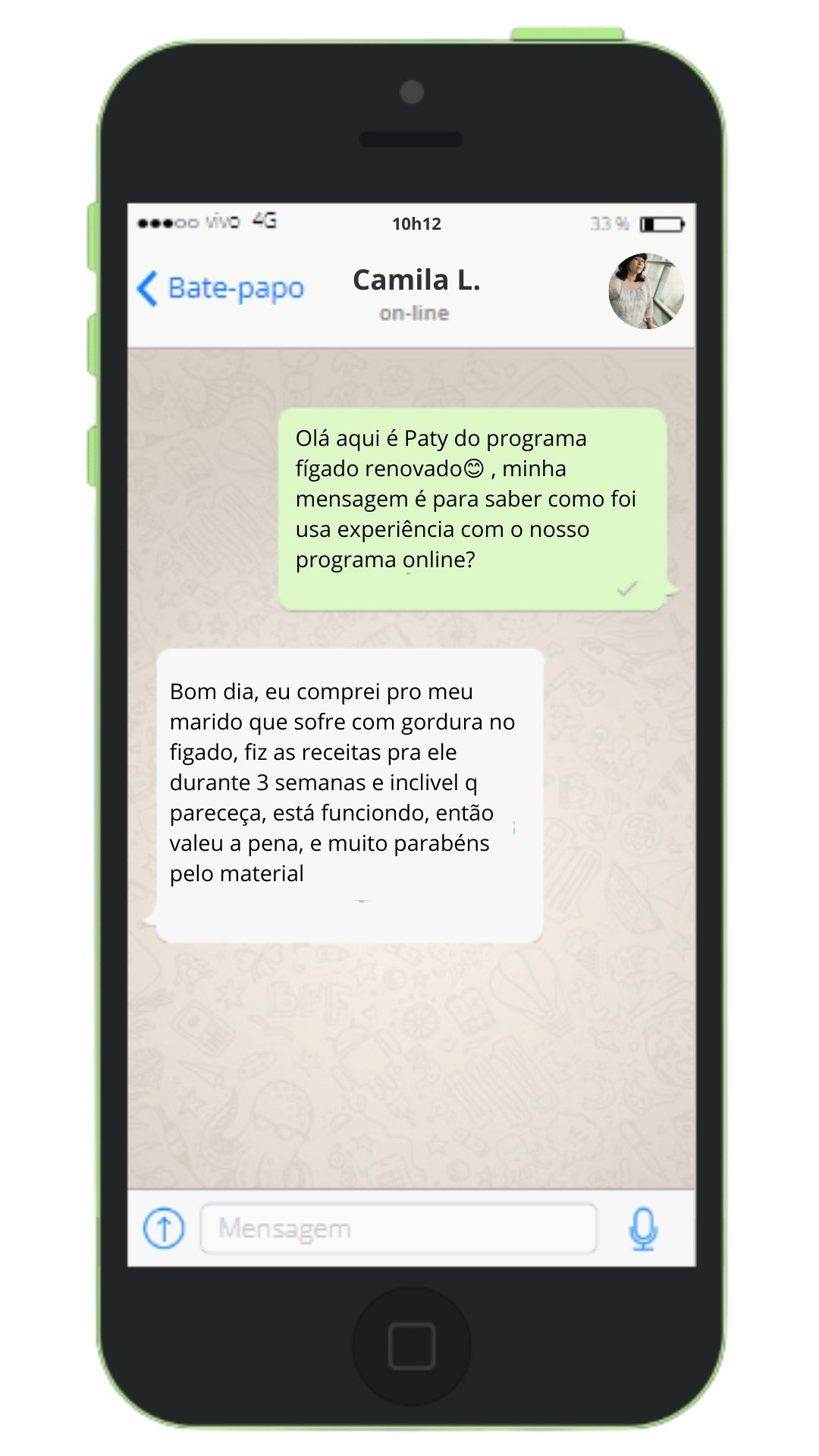 Caso clínico 2 - Redução da gordura hepática